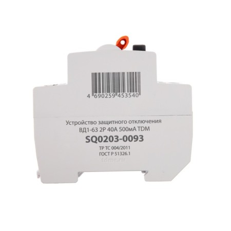 RCD TDM VD1-63, 2P, 40 A, 500MA, SQ0203-0093-4