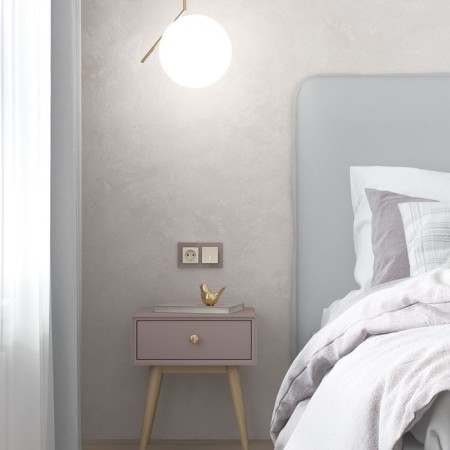 Frame W0021142, 2 Favorit sockets, latte, glass-6