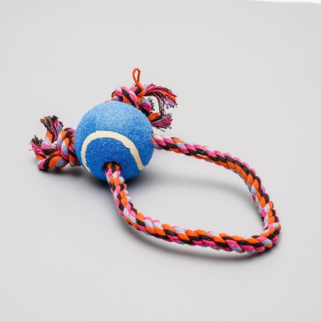 A cable toy with a ball and adjustable rope, up to 100 g, a mix of flowers-1