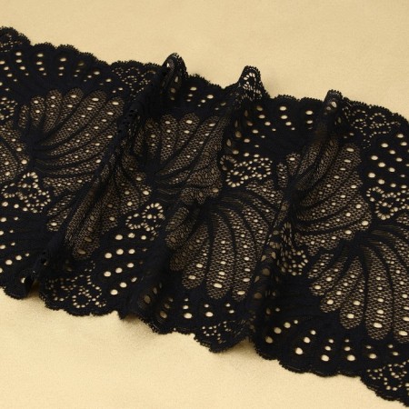 Lace elastic fabric, 180 ± 5 mm × 2.7 ± 0.5 m, black color-2
