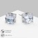 Earrings with rhinestones "Pusets" radiance, square, d = 0.8, white color in silver