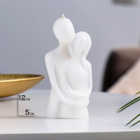 Figure candle "Lovers", 12 cm, white