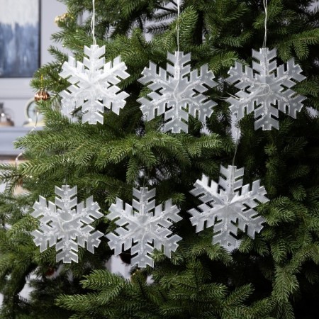 Garland “thread” 2 m with nozzles “Matova Snowflake”, IP20, transparent thread, 36 LED, glow warm white, 220 V