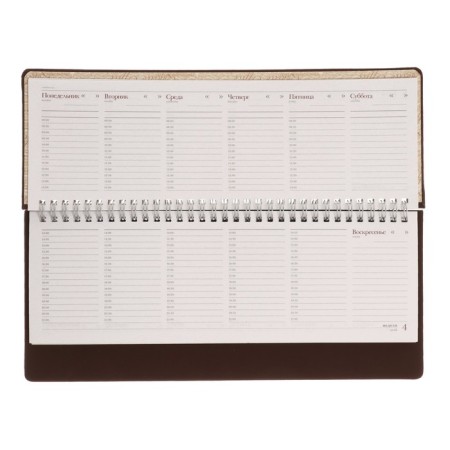 Planing UNSIDED 64 sheets on the crest Velvet, hard cover, artificial leather, block 70 g/m2, brown-9