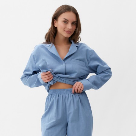 Female pajamas (shirt and trousers) KAFTAN "BASIC" R.40-42, Blue-1