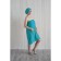 Women's set for the sauna (Pareo+Chalma) with embroidery, turquoise