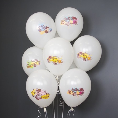 Shar Latex 12 ’’ "Machines-Graffiti", pastel, 1-sided, set 25 pcs., Mix-1