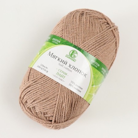 Yarn "soft cotton" 70% cotton, 30% nylon 220m/100g (beige - 005)-1