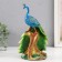Polystone souvenir "Blue peacock with a green tail" 12.5x14x25 cm