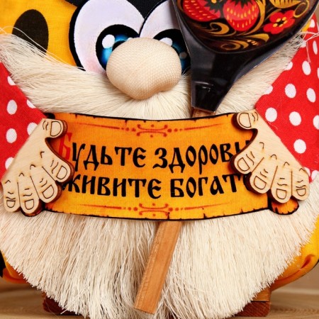 Brown Sanya "Be healthy, live rich", with a spoon, 19 x 17 cm, mix-3