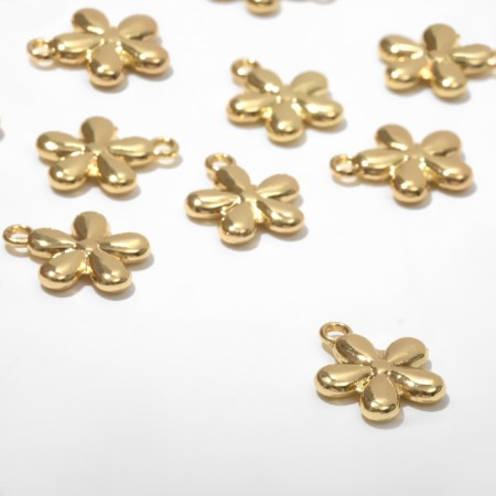 Suspension "Flower" miniature, set 10 pcs., Color gold