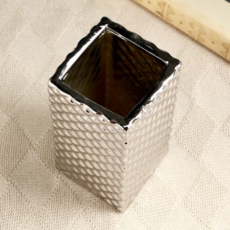 Kashpo - Vase "Christie" silver, 9x9x20cm-2
