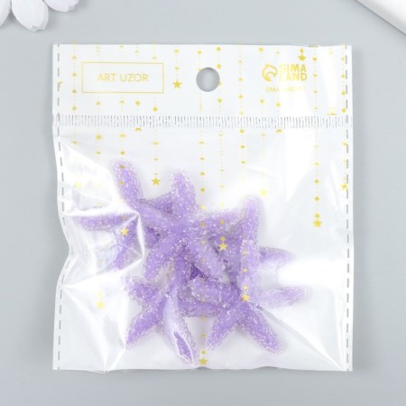 Decor for creativity Plastic "Violet Marine Star" Sugar 3.8x0.5x3.8 cm-3