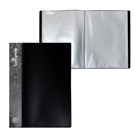 Folder with 30 A4, 600 μm inserts, Calligrata, 15 mm, black