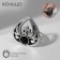Ring of "ethnic" drop, black color in black silver, dimensionless