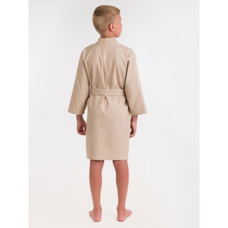 Waffle children's robe "kimono", size 42, beige color-3