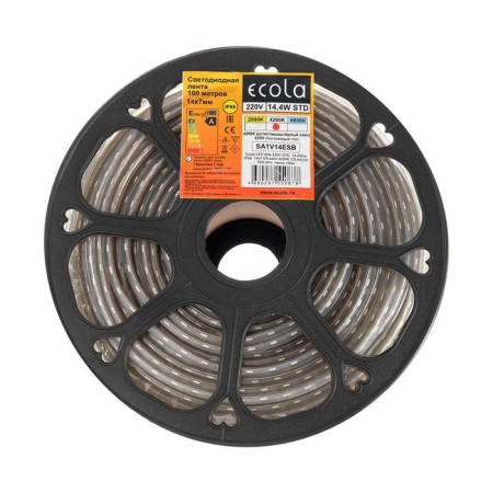 Ecola LED strip 14 × 7 mm, 100 m, IP68, SMD5050, 60 LED/m, 14.4 W/m, 220 V, 4200K-3