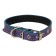 Leather collar on synthetic winterizer, 46 x 2 cm, Osh 25-35 cm, blue