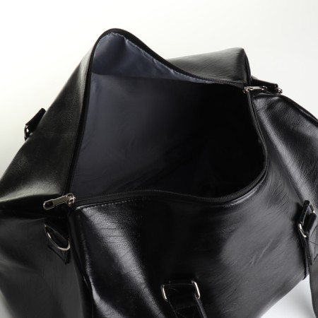 Road bag on lightning, shoe compartment, long belt, black color-2