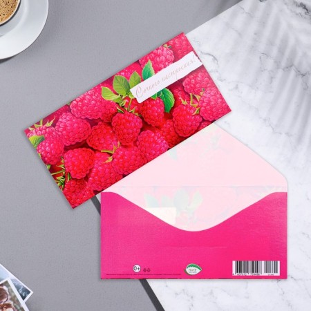 Envenue for money "Juicy mood!" Raspberry, 17x8 cm