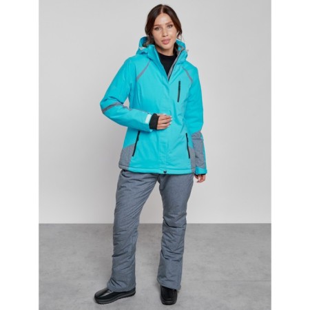 Ski costume female winter, size 48, blue color-5