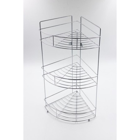 Wall corner shelf 3-tier Joy Home, chrome