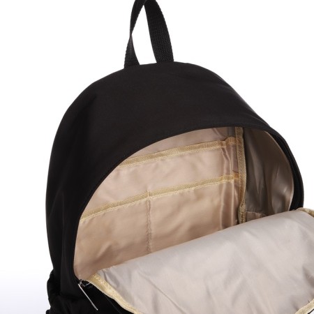 Young backpack from textiles on lightning, 4 pockets, black color-5