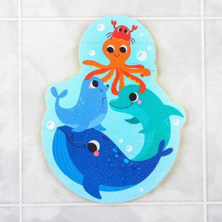 Soft puzzle for kids "Pyramid: Sea Animals", 5 parts, crumb I-5