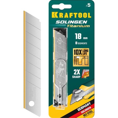 Blade Kraftool 09605-Tin-18-S5_z02, segmented, 18 mm, 5 pcs.