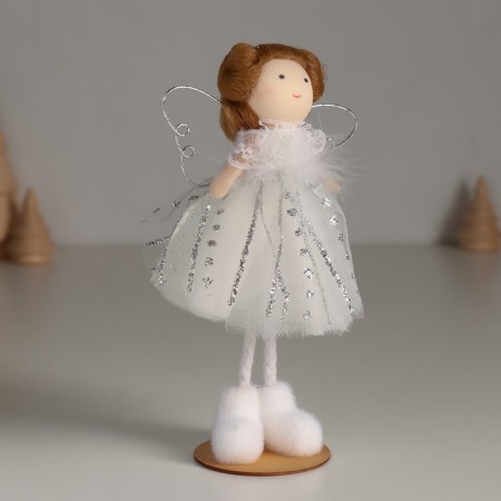 Interior doll "Angel in a white dress and in white boots" 5x7.8x15.5 cm-1