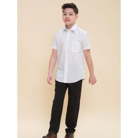 Short -sleeve shirt for Pelican boy, height 122 cm, white color-5