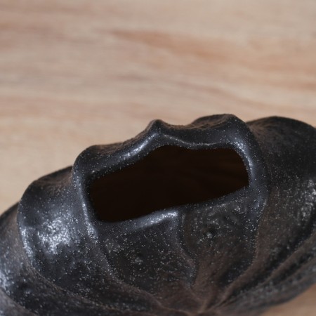 VAZA Ceramics Table "Cayo" wave, d-7x2.5cm, 21x19 cm, black-3