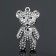 Suspension "Bear", white color in silver