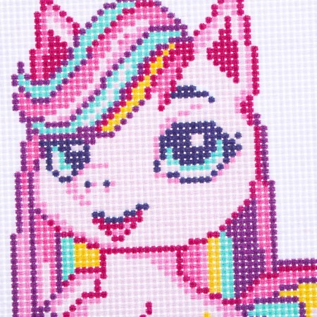 Canvas for embroidery with a cross "Fairytale Unicorn", 20 x 15 cm-2