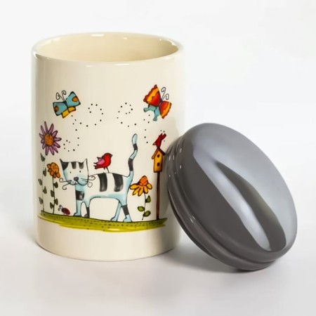 Bank for bulk products Elrington "Striped Cat", with a lid, 850 ml-2