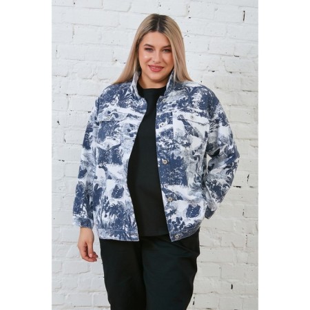 Women's jacket, size 58, blue-white color-1