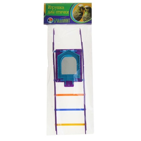 Игрушка для птиц лестница с зеркалом, микс цветов-4