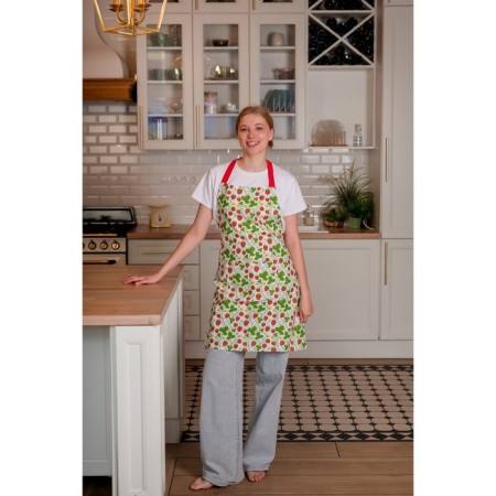 Female apron Sweetheart, size 60x80 cm, green color-4