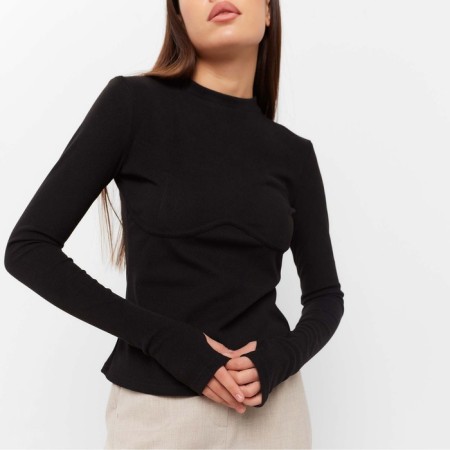 Jumper with a decorative seam Women's Mist p. 48, black color-3