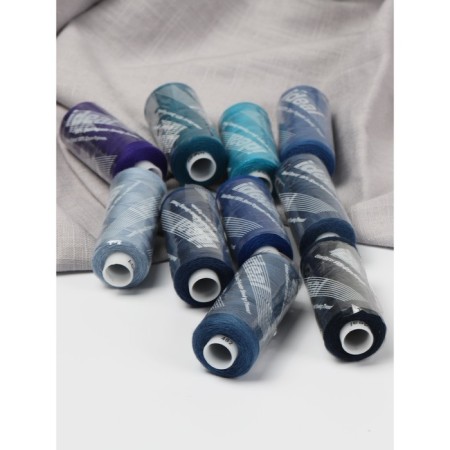 A set of household threads IDEAL 40/2, length 366 m, assorted color (blue shades), 10 pcs to the UP-3