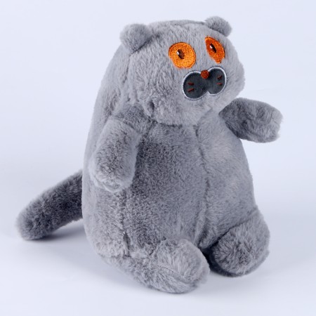 Soft toy "cat", 23 cm, gray color-1