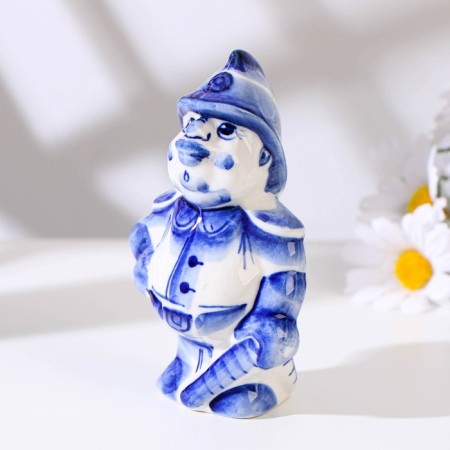 Souvenir "Fireman", 12 cm, gzhel-5
