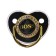 Set: nipple - Orthodontic dummy, with a chain holder. Boss, with a cap, +6 months, white/silver, rhinestones