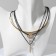 Pendant "exclus" rhombus, white color in gold, 37 cm