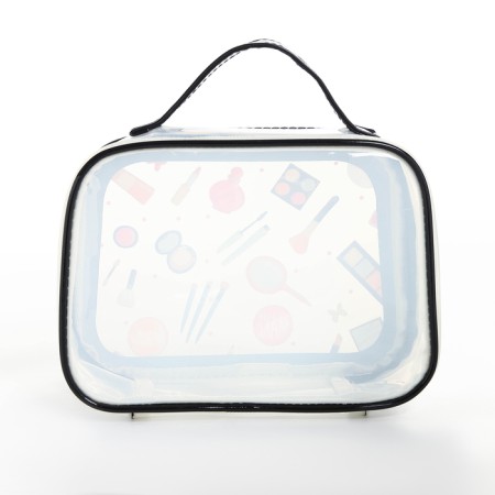 Cosmetic bag with lightning, black/transparent color-2