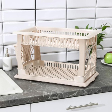 Distery drying 2-tier "Mistress Dream", 48 × 30.5 × 30 cm, beige color-4
