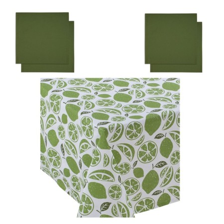 Kitchen kit Mojito: tablecloth 140x150 cm, serving napkin 40x40 cm. - 4 pcs, green color-1