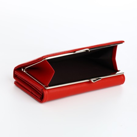 Women's wallet on magnets, red color-3