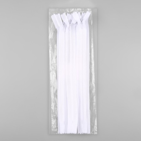 Lightning secret, No. 3, non -income, locking machine, 25 cm, white color-2