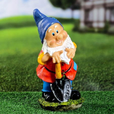 Garden figure "Dwarf gardener with a shovel" 29x14x13cm